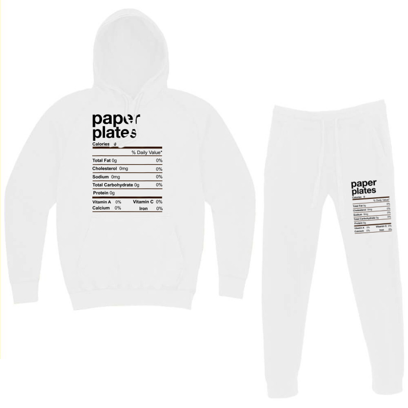 Paper Plates Nutrition Facts Thanksgiving Christmas Gift T Shirt Hoodie & Jogger Set | Artistshot