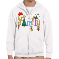 Family Letters Christmas Style Love My Family Christmas T Shirt Youth Zipper Hoodie | Artistshot