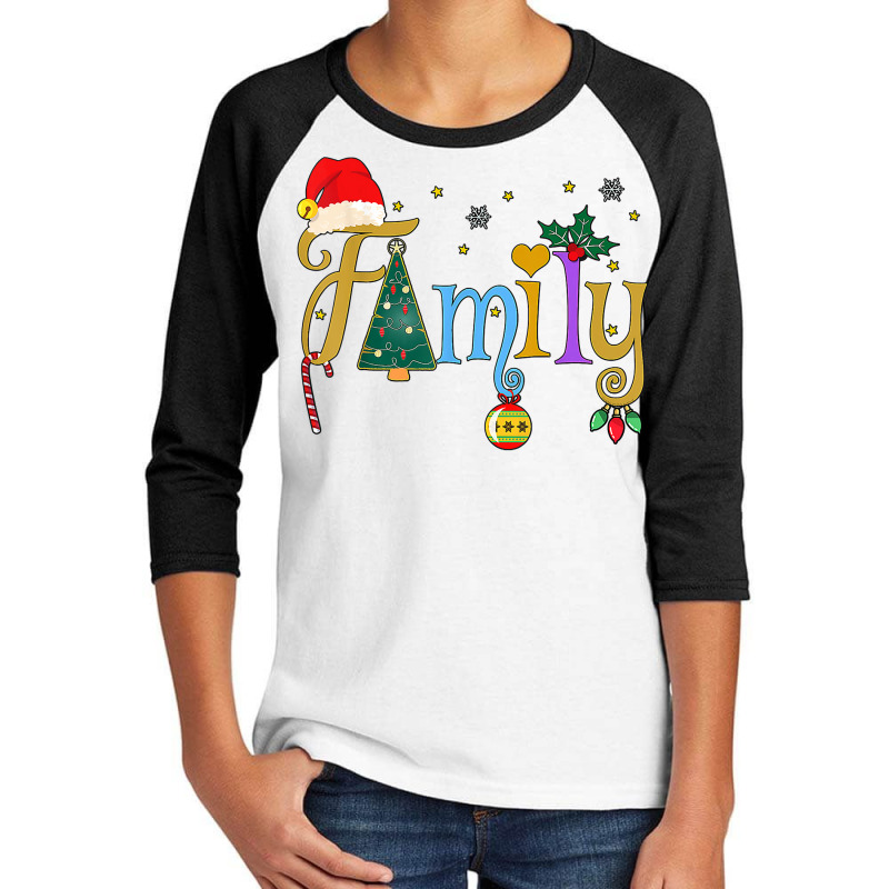 Family Letters Christmas Style Love My Family Christmas T Shirt Youth 3/4 Sleeve by mosesswabyhi | Artistshot