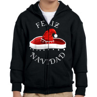 Santa Hat Sombrero Christmas In Mexico 'feliz Navidad' T Shirt Youth Zipper Hoodie | Artistshot