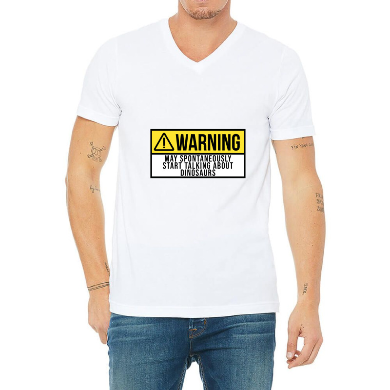 Funny And Awesome Warning May Spontaneously Start V-Neck Tee by mrdjpancake | Artistshot