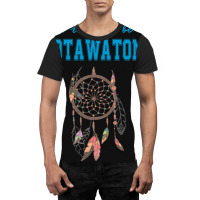 Native American Potawatomi Five Feathers Graphic T-shirt | Artistshot