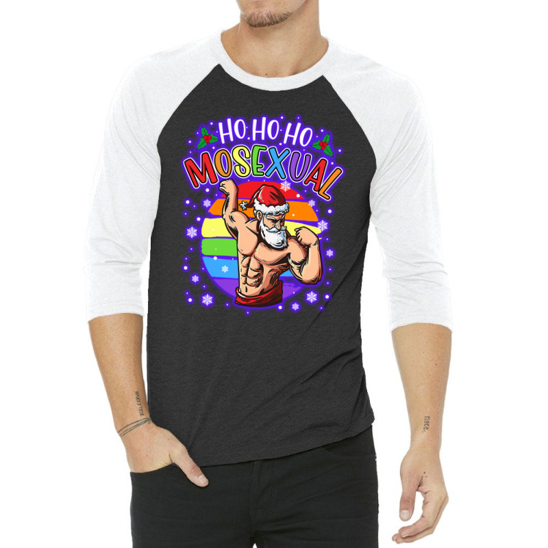 Ho Ho Ho Mosexual Gay Santa 3/4 Sleeve Shirt | Artistshot