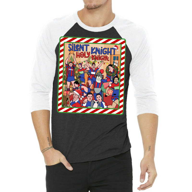 Newcastle Knights   Christmas   Silent Knight 3/4 Sleeve Shirt | Artistshot