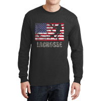 Lacrosse American Flag Usa Flag Fan Vintage Retro Long Sleeve Shirts | Artistshot