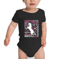 Horse Typography Word Art Girls Horseback Riding Equestrian Baby Bodysuit | Artistshot