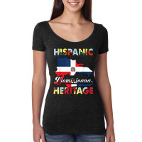 Dominican Republic Flag Hispanic Heritage Dominicana Women's Triblend Scoop T-shirt | Artistshot