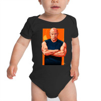 Vin Diesel - An Illustration By Paul Cemmick Baby Bodysuit | Artistshot