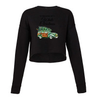 I'm Dreaming Of A White Christmas Old Vintage Station Wagon Woody Car  Cropped Sweater | Artistshot