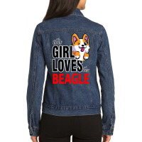 This Girl Loves Her Beagle Ladies Denim Jacket | Artistshot