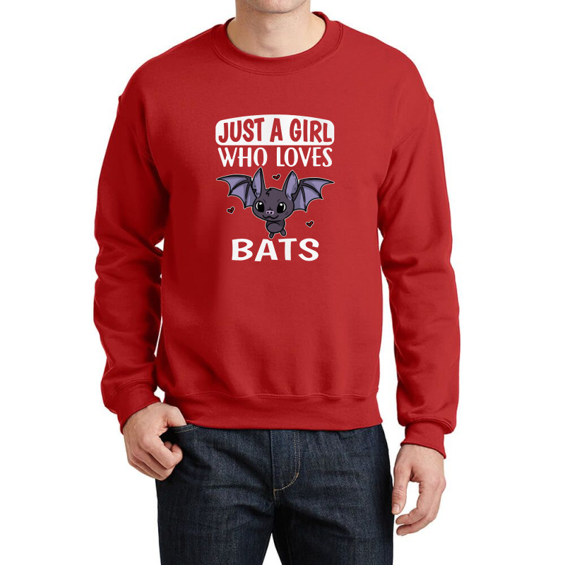 Just A Girl Who Loves Bats Cute Bat Costume   Bat Crewneck Sweatshirt by mrdjpancake | Artistshot