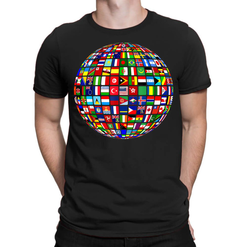 World Map Of Flags Globe Atlas Flags Of The World T-shirt | Artistshot