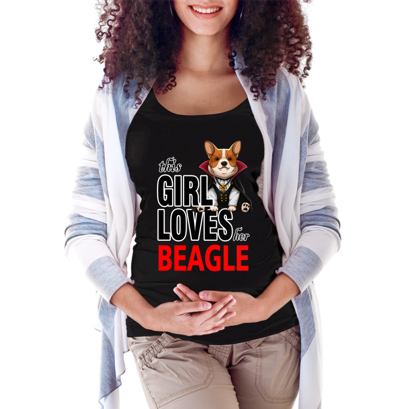 This Girl Loves Her Beagle Maternity Scoop Neck T-shirt by lorismerch | Artistshot