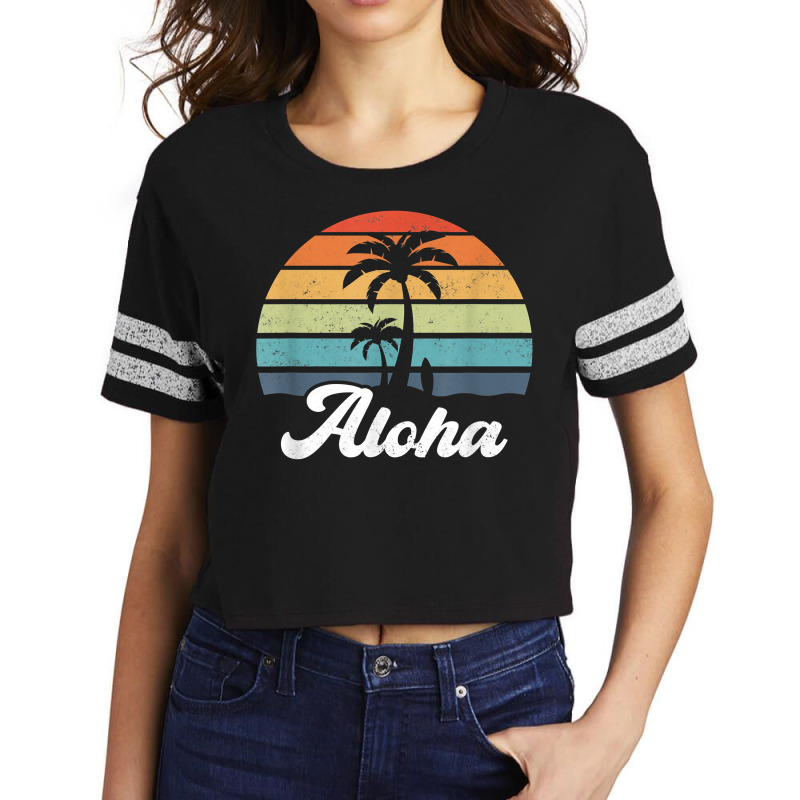 Aloha Hawaii Hawaiian Island Shirt Palm Beach Surfboard Surf T Shirt Scorecard Crop Tee by emaliekrein | Artistshot