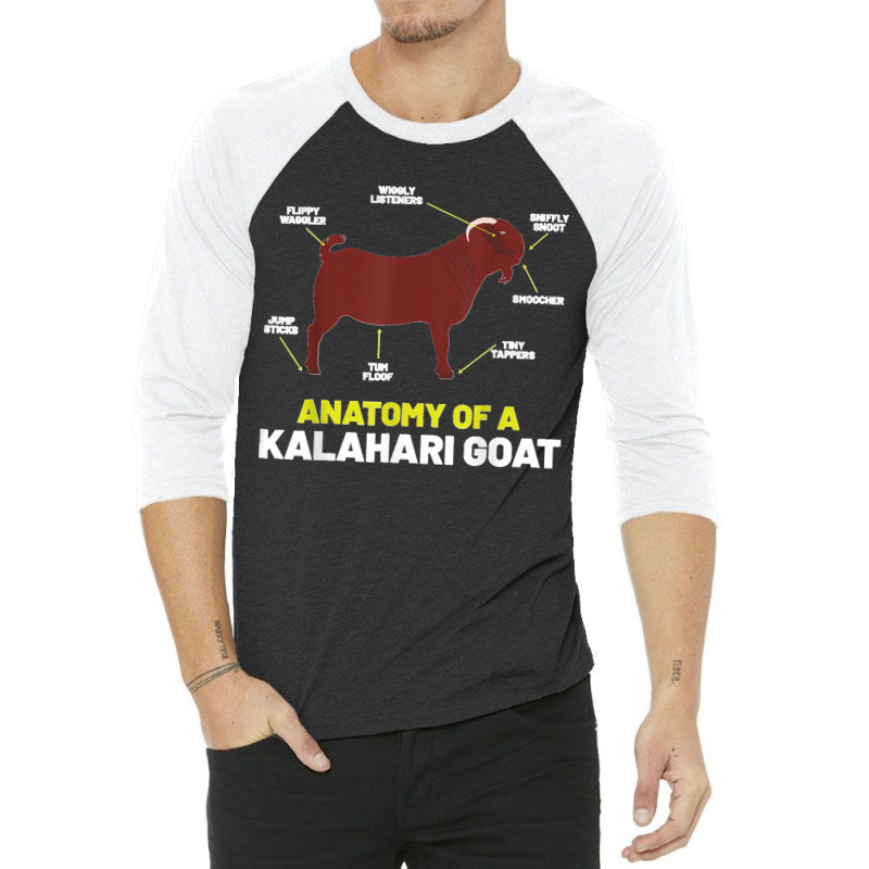 Goat Lovers Apparel Pet Meme Animal Pun Funny Kalahari Goat 3/4 Sleeve Shirt by JEFFRWESSMAN | Artistshot