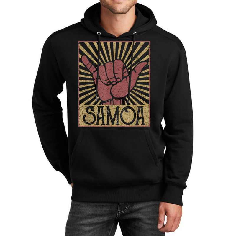 Vintage Shaka Samoa Samoan Beach Sunset Surfer Unisex Hoodie by JudithPlagmann | Artistshot