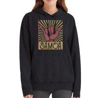 Vintage Shaka Samoa Samoan Beach Sunset Surfer Vintage Hoodie | Artistshot