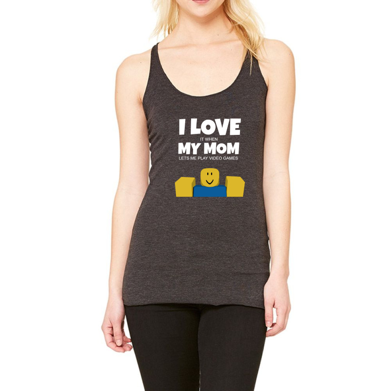 Roblox NOOB I Love My Mom Funny Gamer Gift Shirt