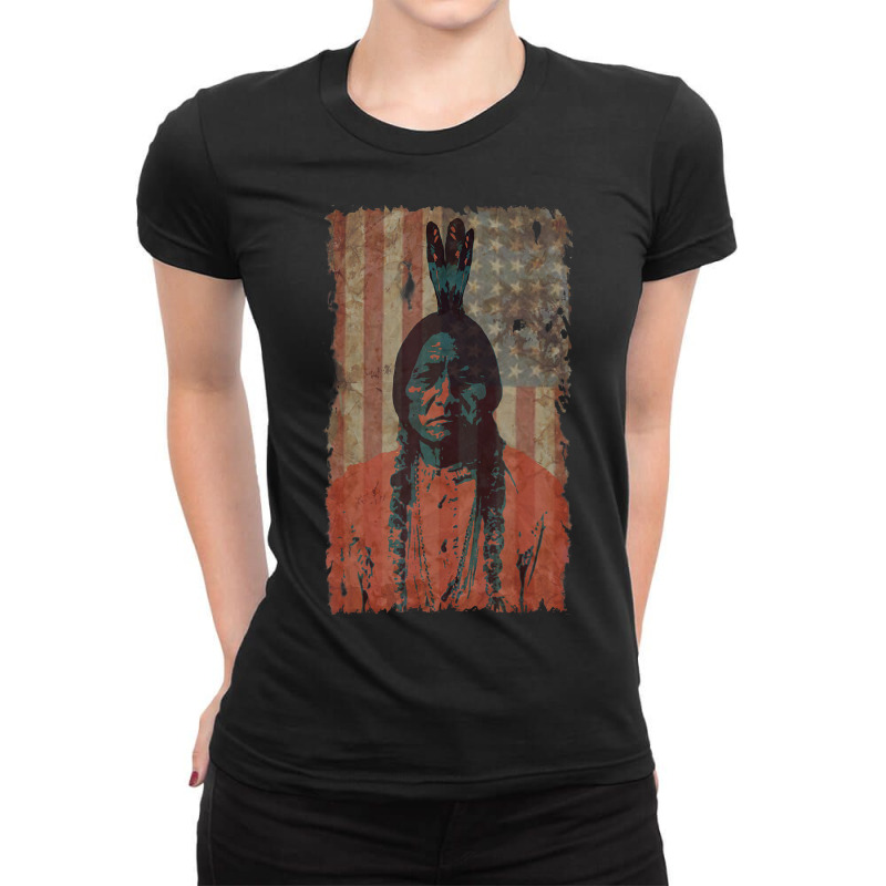 Native American Vintage Ladies Fitted T-Shirt by bummercaught | Artistshot