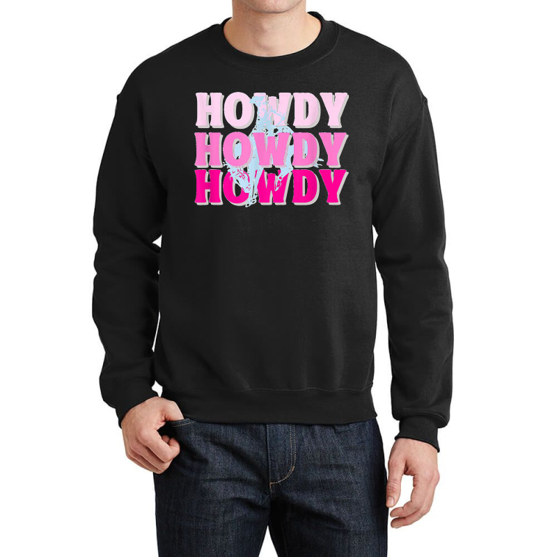 Howdy Cowgirl Vintage Horse Bucking Western Bachelorette Crewneck Sweatshirt by JOSEPHDOMINICWILLIS | Artistshot