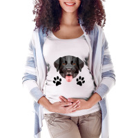 Dog Footprint - I Love My Dog Maternity Scoop Neck T-shirt | Artistshot