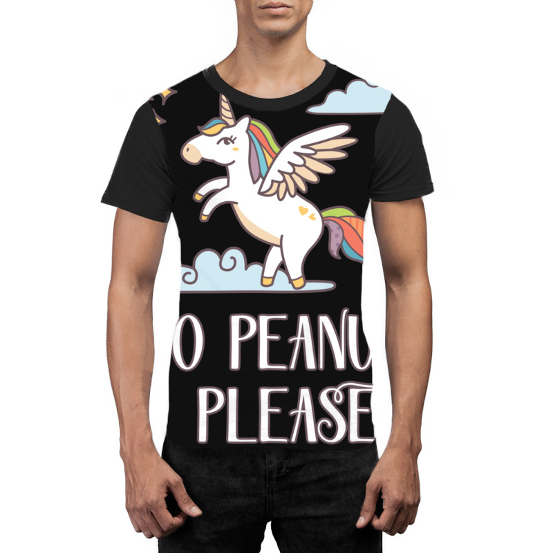 No Peanuts Please  Unicorn Theme For Peanut Allergy Kids Graphic T-shirt | Artistshot