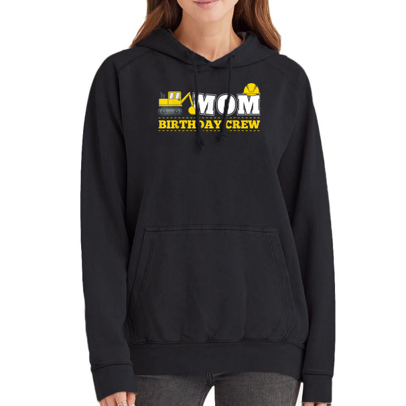 Mom Birthday Crew Construction Birthday Party Theme Vintage Hoodie | Artistshot