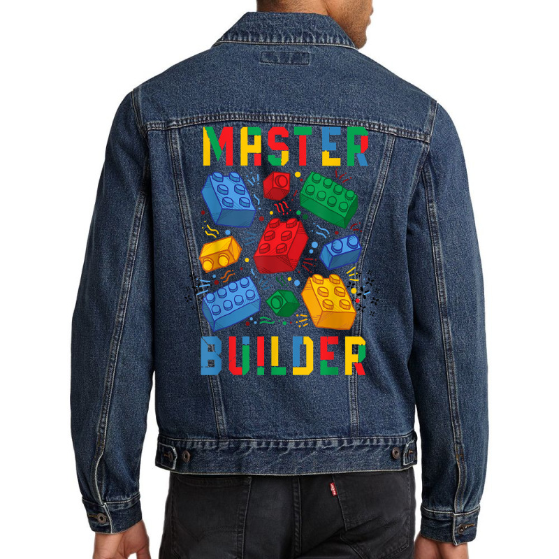 Brick Builder Funny Blocks Master Builder T Shirt Men Denim Jacket | Artistshot