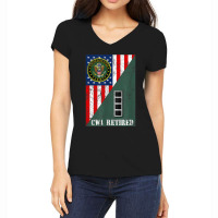 Retired Army Chief Warrant Officer Four Cw4 Half Rank & Flag Women's V-neck T-shirt | Artistshot