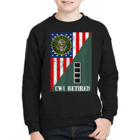 Retired Army Chief Warrant Officer Four Cw4 Half Rank & Flag Youth Sweatshirt | Artistshot