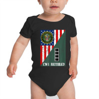 Retired Army Chief Warrant Officer Four Cw4 Half Rank & Flag Baby Bodysuit | Artistshot