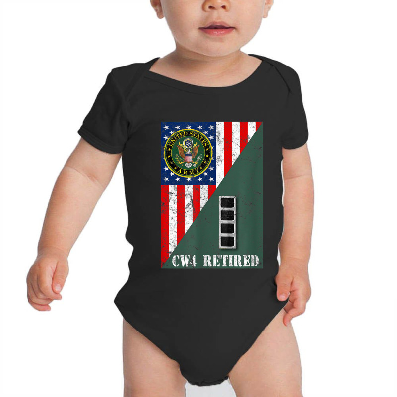 Retired Army Chief Warrant Officer Four Cw4 Half Rank & Flag Baby Bodysuit by MalcolmJCausby | Artistshot