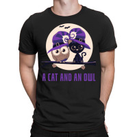 A Cat And An Owl Funny Pet Owner Cute Cutie Catowl Or Owlcat 1 T-shirt | Artistshot