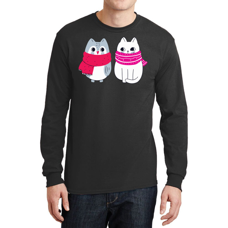 A Cat And An Owl Funny Pet Owner Cute Cutie Catowl Or Owlcat 4 Long Sleeve Shirts | Artistshot