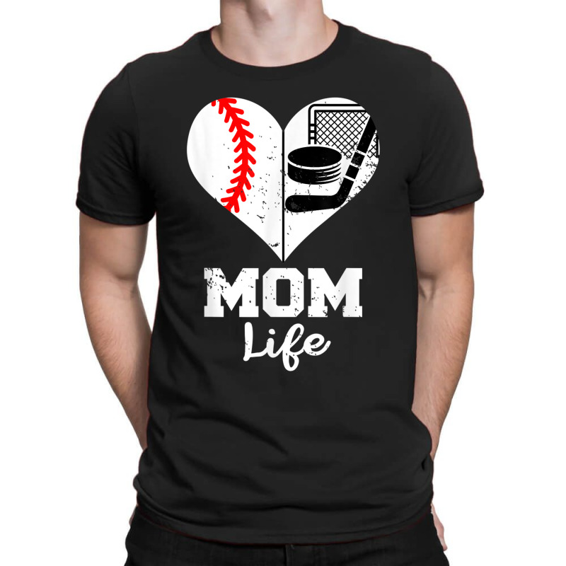 Mom Life Heart Funny Baseball Hockey Mom T-shirt | Artistshot