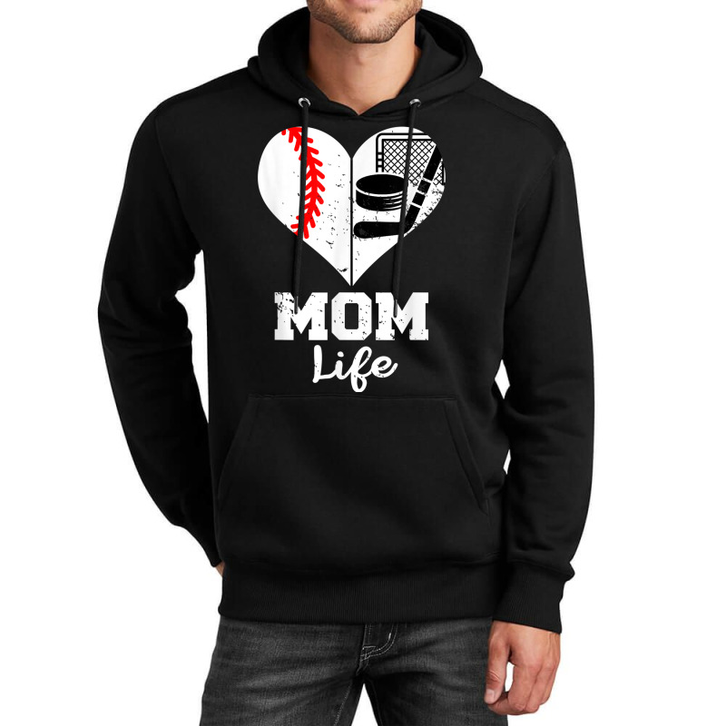 Mom Life Heart Funny Baseball Hockey Mom Unisex Hoodie | Artistshot