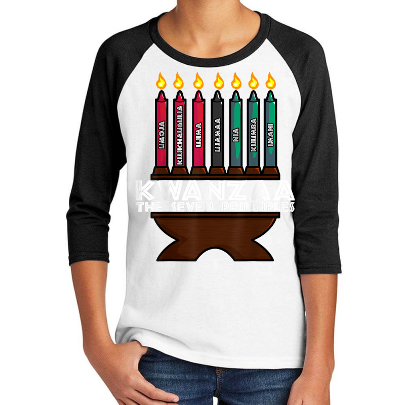 Kwanzaa Principles Kinara African American T Shirt Youth 3/4 Sleeve by adriacrogan7c3 | Artistshot