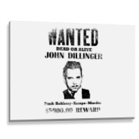 Wanted Poster John Dillinger Distressed Metal Print Horizontal | Artistshot