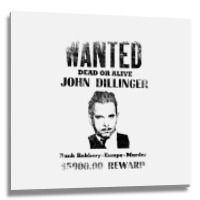 Wanted Poster John Dillinger Distressed Metal Print Square | Artistshot