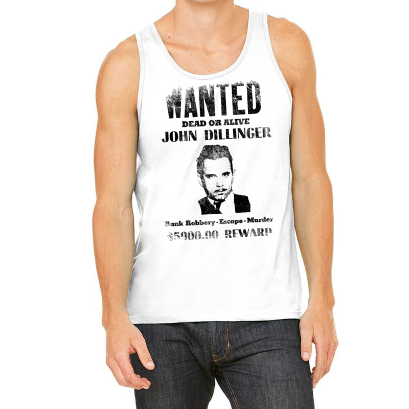 Wanted Poster John Dillinger Distressed Tank Top | Artistshot