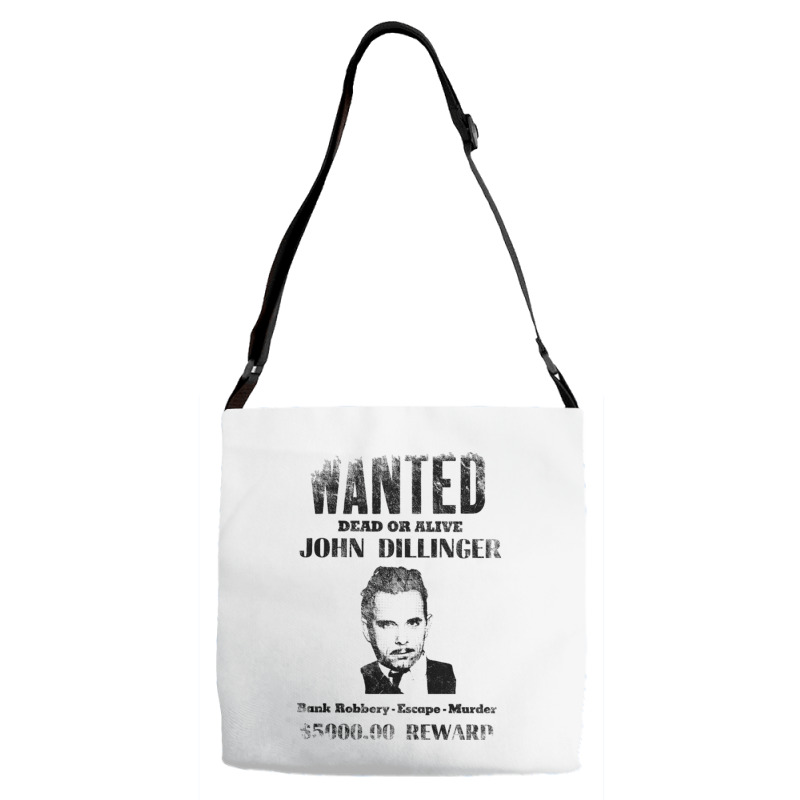 Wanted Poster John Dillinger Distressed Adjustable Strap Totes | Artistshot