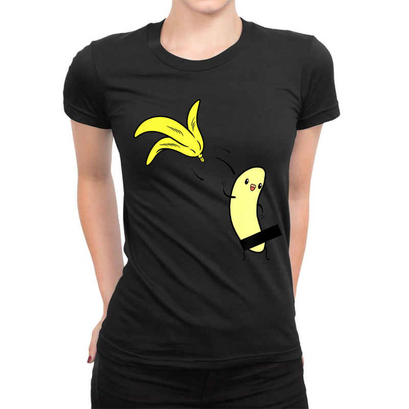 Cute Naked Undressing Banana Halloween Costume Gift Ladies Fitted T-Shirt by CarolinePascua | Artistshot