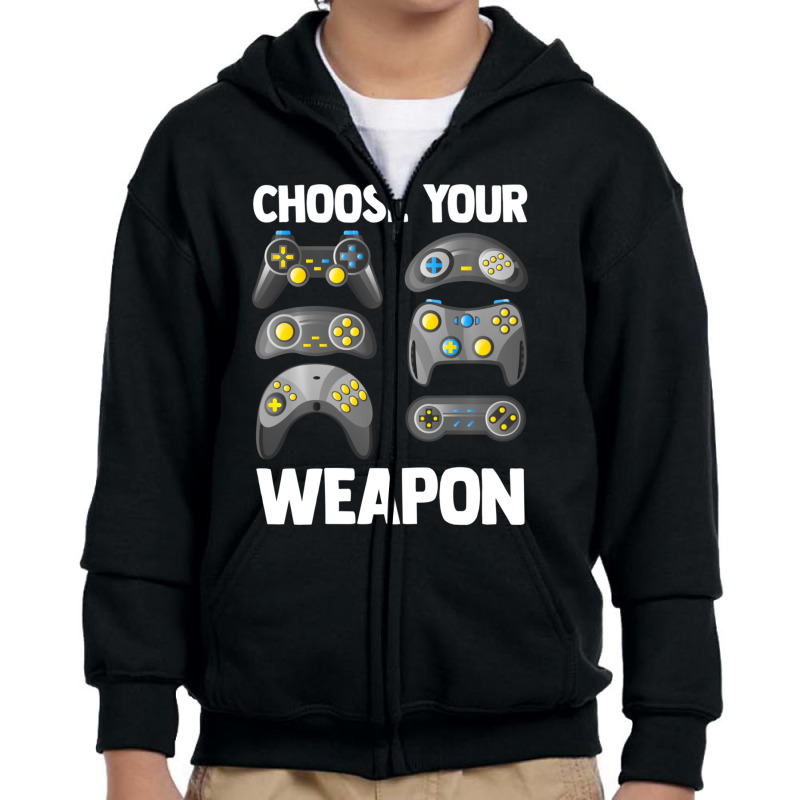 Video Game Controller Choose Your Weapon Esports Gamer Youth Zipper Hoodie | Artistshot