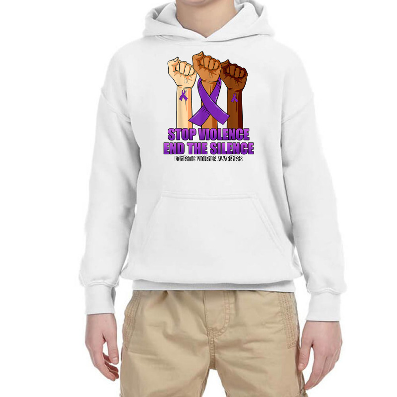 Domestic Violence Awareness Stop Violence End Silence Hand T Shirt Youth Hoodie by emaliekrein | Artistshot