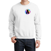 Initial A College Varsity Letter Name Initial Baseball Pink Crewneck Sweatshirt | Artistshot