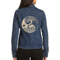 Viking Odin Wotan Norse Mythology Warrior Ladies Denim Jacket | Artistshot