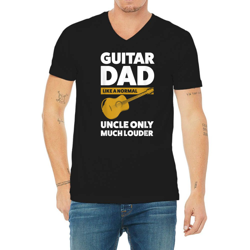 Mens Guitar Dad Like A Normal Guitar String Instrument T Shirt V-neck Tee | Artistshot