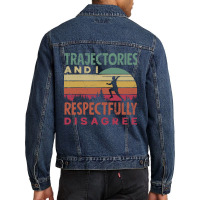 Track And Field Javelin Throwing Thrower Trajectories Funny Men Denim Jacket | Artistshot