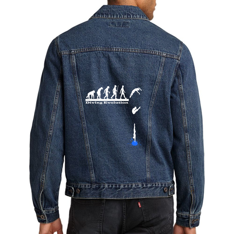 Springboard Diving Evolution Sport Platform Diver Gift Men Denim Jacket by MatthewBeeson | Artistshot