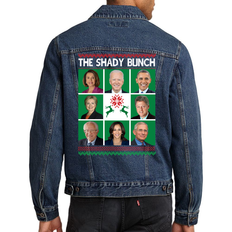 The Shady Bunch Pelosi Biden Obama Kamala Ugly Christmas Sweatshirt Men Denim Jacket | Artistshot